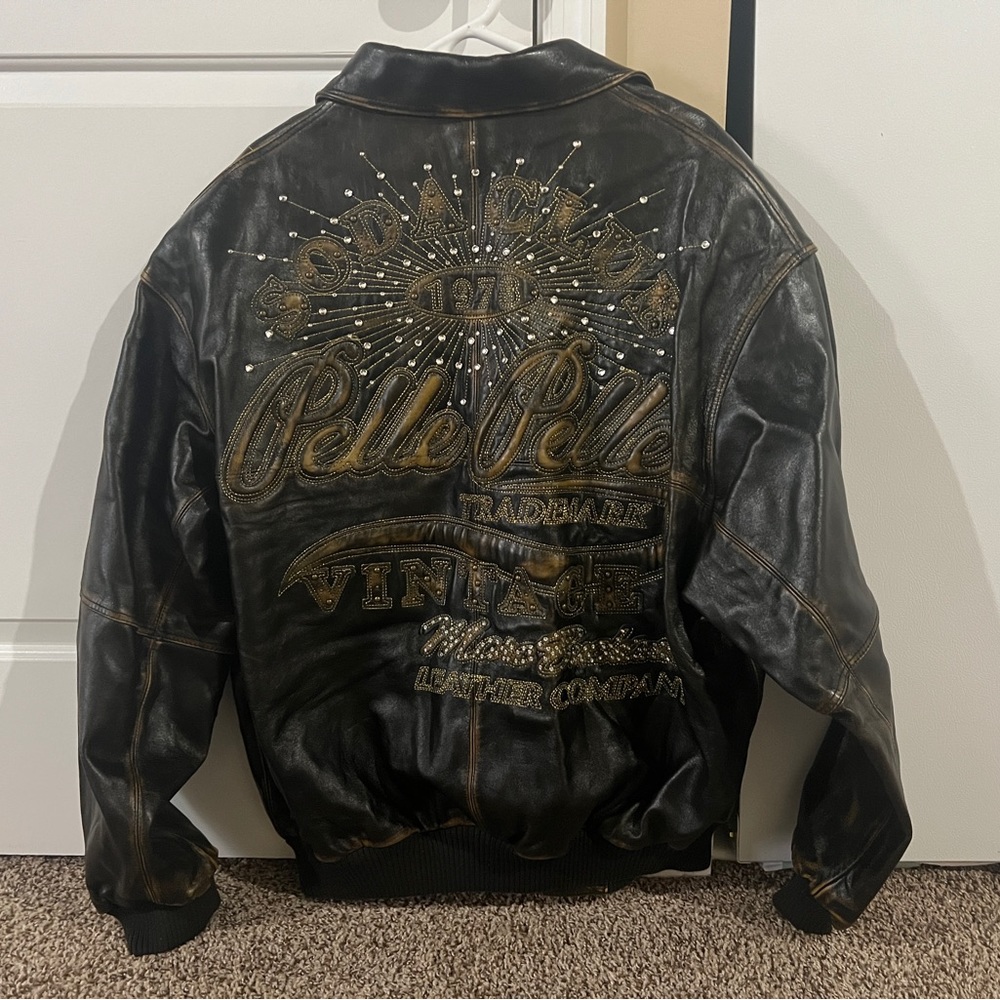 Pelle spelled vintage brown leather jacket size #%#